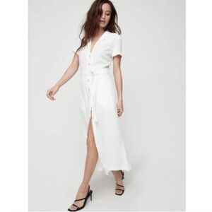 Wilfred White Button Down Midi Dress